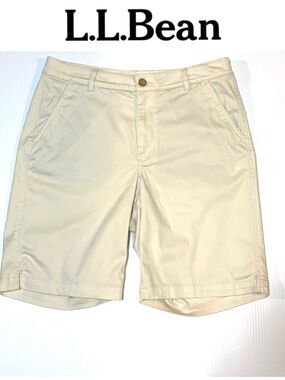 LL Bean Chino Bermuda Shorts Cream 12